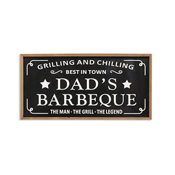 Gerson Dad's Barbeque Wood Engraved Wall Sign