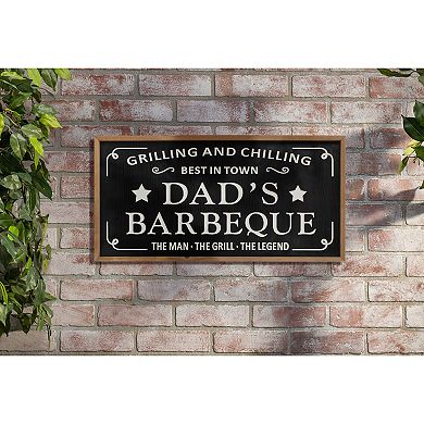 Gerson Dad's Barbeque Wood Engraved Wall Sign