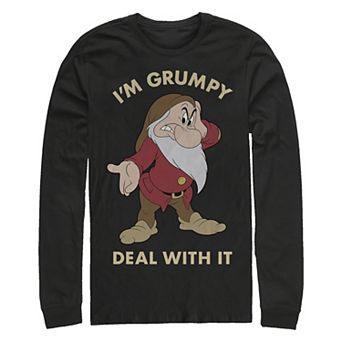 Disney's Snow White And The Seven Dwarfs I'm Grumpy Deal With It Big & Tall Long Sleeve Graphic Tee