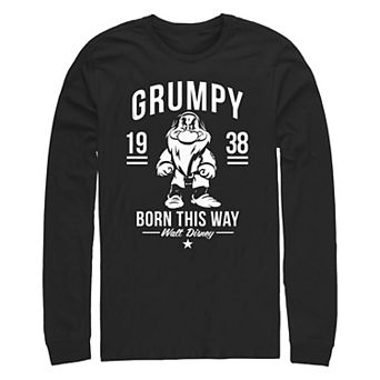 Disney's Snow White And The Seven Dwarfs Grumpy 1938 Born This Way Big & Tall Long Sleeve Graphic Tee