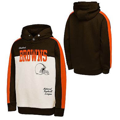 Youth Cleveland Browns We're In There Colorblock Fleece Hoodie