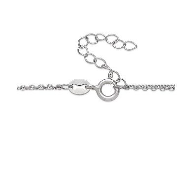 Sterling Silver Freshwater Cultured Pearl & Heart Charm 2-Row Necklace