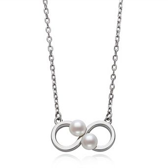 Sterling Silver Freshwater Cultured Pearl Infinity Necklace