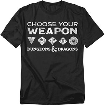 Big & Tall Original & Unrestored Dungeons And Dragons Choose Weapon Graphic Tee