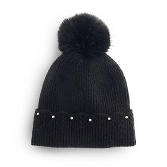 Women's LC Lauren Conrad Pearl Scallop Beanie With Pom