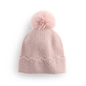 Women's LC Lauren Conrad Pearl Scallop Beanie With Pom