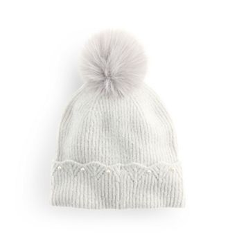 Women's LC Lauren Conrad Pearl Scallop Beanie With Pom