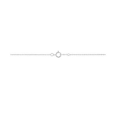 14k White Gold Round Lab-Created Pink Sapphire Pendant Necklace