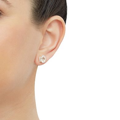 Gold Over Silver Lab-Created White Sapphire Earrings & Pendant Necklace Set