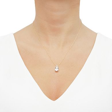 Gold Over Silver Lab-Created White Sapphire Earrings & Pendant Necklace Set