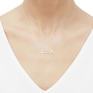14k Gold Over Sterling Silver 1/10 Carat T.W. Diamond Mama Necklace