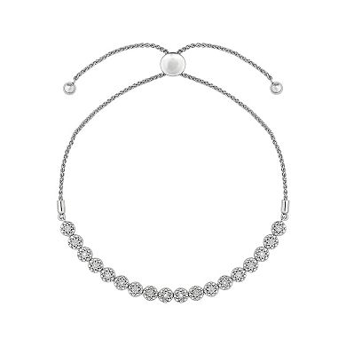 Sterling Silver 1/10 Carat T.W. Diamond Bolo Bracelet