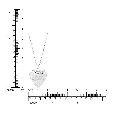 Sterling Silver Diamond Accent Heart Locket Pendant Necklace