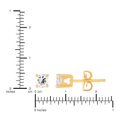 18k Gold Over Silver Cubic Zirconium Stud Earring Duo Set