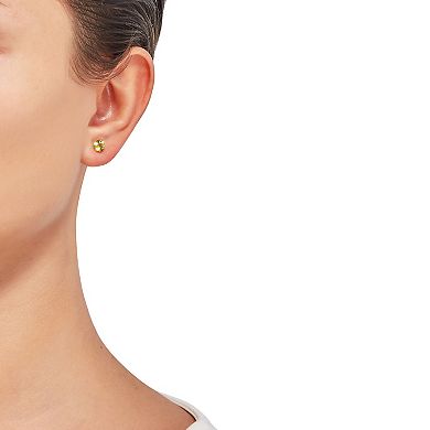 10k Gold Round Peridot Stud Earrings