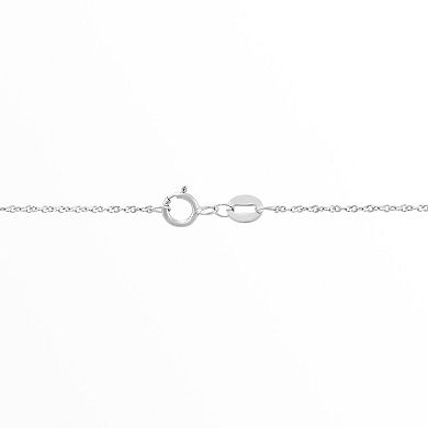 Sterling Silver Love Mother-of-Pearl & Cubic Zirconium Heart Pendant Necklace