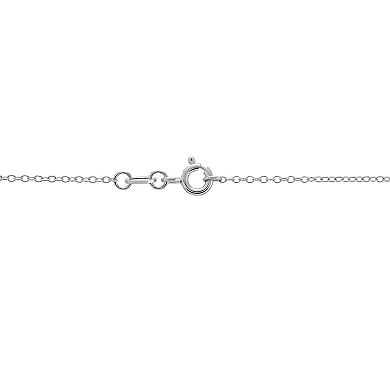 Sterling Silver & 14k Gold Over Sterling Cubic Zirconium Circle Drop Pendant Necklace