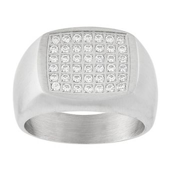Stainless Steel Cubic Zirconium Men's Ring