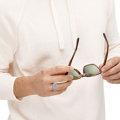 Stainless Steel Cubic Zirconium Men's Ring