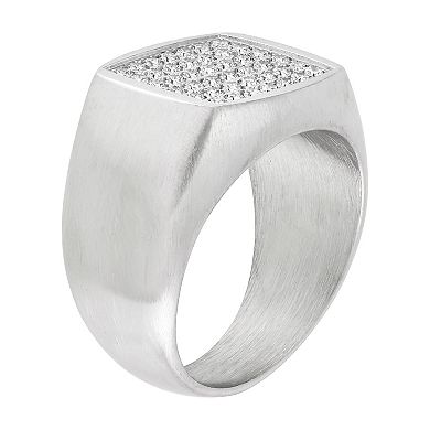 Stainless Steel Cubic Zirconium Men's Ring
