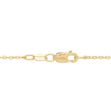 18k Gold Over Silver Baguette Cubic Zirconium Cross Pendant Necklace