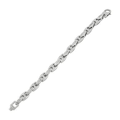 Stainless Steel Cubic Zirconium Men's Mariner Link Bracelet