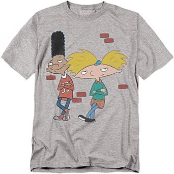 Big & Tall Original & Unrestored Nickelodeon Hey Arnold And Gerald Leaning Graphic Tee