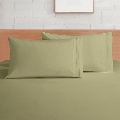 Elegant Comfort Extra deep 18-24 Inch Pocket 3 Line Embroidery, 4-Piece Sheet Set.