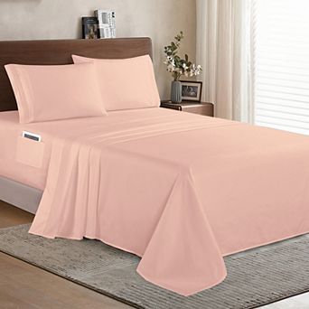Elegant Comfort Extra deep 18-24 Inch Pocket 3 Line Embroidery, 4 pc Sheet Set.