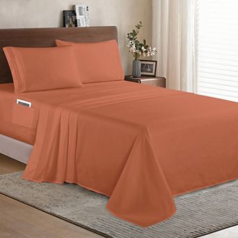 Elegant Comfort Extra deep 18-24 Inch Pocket 3 Line Embroidery, 4 pc Sheet Set.
