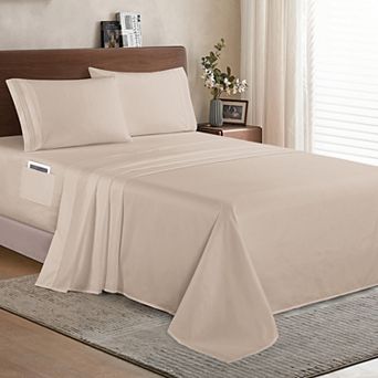 Elegant Comfort Extra deep 18-24 Inch Pocket 3 Line Embroidery, 4 pc Sheet Set.