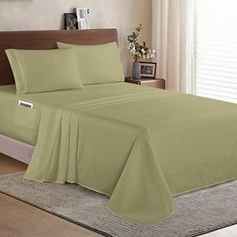 Elegant Comfort Extra deep 18-24 Inch Pocket 3 Line Embroidery, 4 pc Sheet Set.