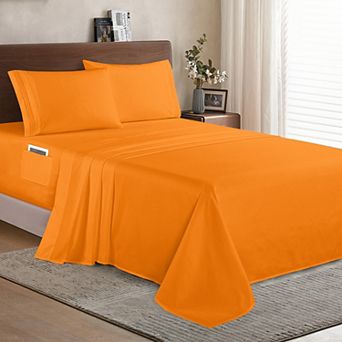Elegant Comfort Extra deep 18-24 Inch Pocket 3 Line Embroidery, 4 pc Sheet Set.