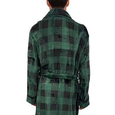 Elegant Comfort Men Shawl Collar Velvet Fleece Long Bathrobe