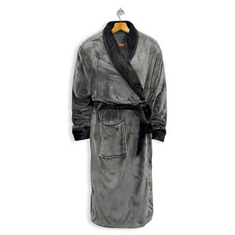 Elegant Comfort Men Shawl Collar Velvet Fleece Long Bathrobe