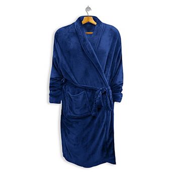 Elegant Comfort Men Shawl Collar Velvet Fleece Long Bathrobe