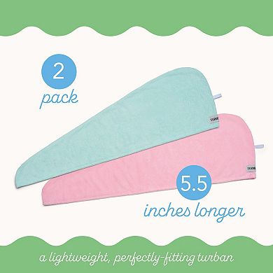 Turbie Twist Extra Long Microfiber Hair Towel Wrap - 2 Pack