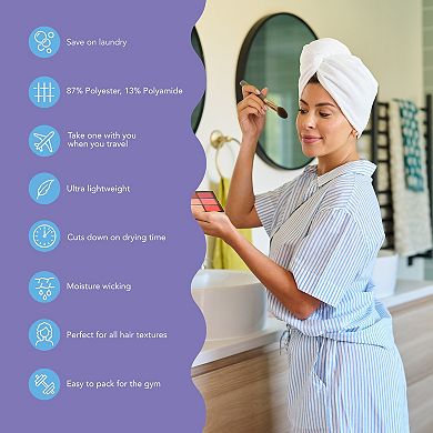 Turbie Twist Extra Long Microfiber Hair Towel Wrap - 2 Pack