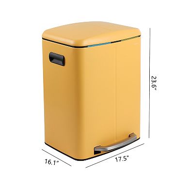 Marco Rectangular Double Bucket Trash Can with Soft-Close Lid