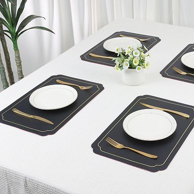 Placemats Set of 6 Leather Placemats for Kitchen Dining Table Decor Table Placemats 18"x12"