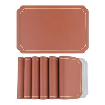 Placemats Set of 6 Leather Placemats for Kitchen Dining Table Decor Table Placemats 18"x12"