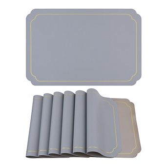 Placemats Set of 6 Leather Placemats for Kitchen Dining Table Decor Table Placemats 18"x12"
