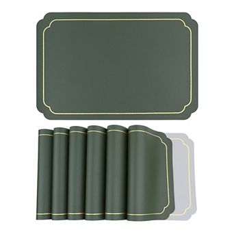 Placemats Set of 6 Leather Placemats for Kitchen Dining Table Decor Table Placemats 18"x12"