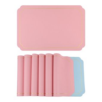 Placemats Set of 6 Leather Placemats for Kitchen Dining Table Decor Table Placemats 18"x12"