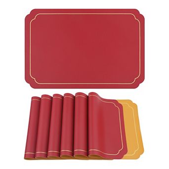 Placemats Set of 6 Leather Placemats for Kitchen Dining Table Decor Table Placemats 18"x12"