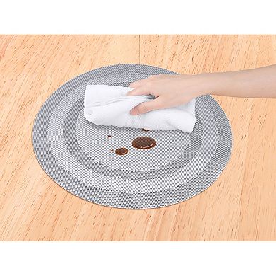 Set of 6 Round Placemats for Kitchen Dining Table Decor Washable Heat Resistant Table Placemats
