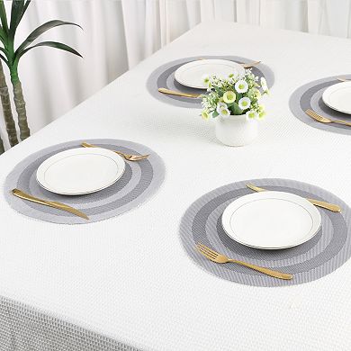 Set of 6 Round Placemats for Kitchen Dining Table Decor Washable Heat Resistant Table Placemats