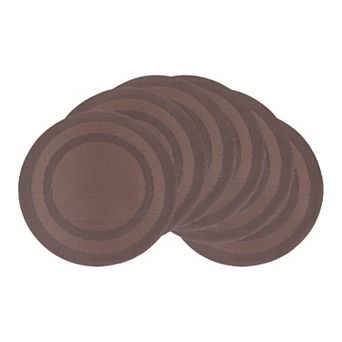 Set of 6 Round Placemats for Kitchen Dining Table Decor Washable Heat Resistant Table Placemats