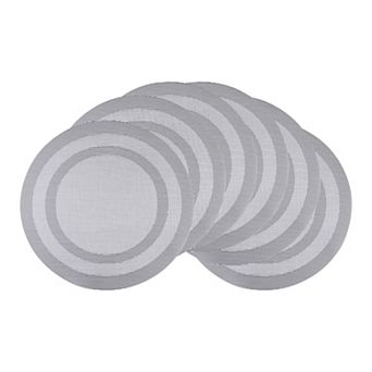 Set of 6 Round Placemats for Kitchen Dining Table Decor Washable Heat Resistant Table Placemats