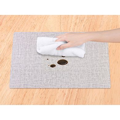 Placemats Set of 6 PU Placemats for Kitchen Dining Table Decor Washable Table Placemats, 18*12in